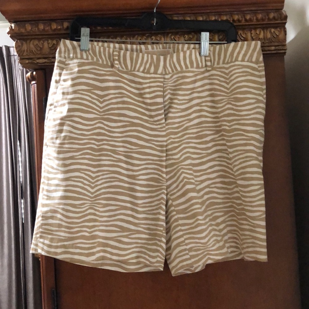 Michael Kors zebra print shorts.